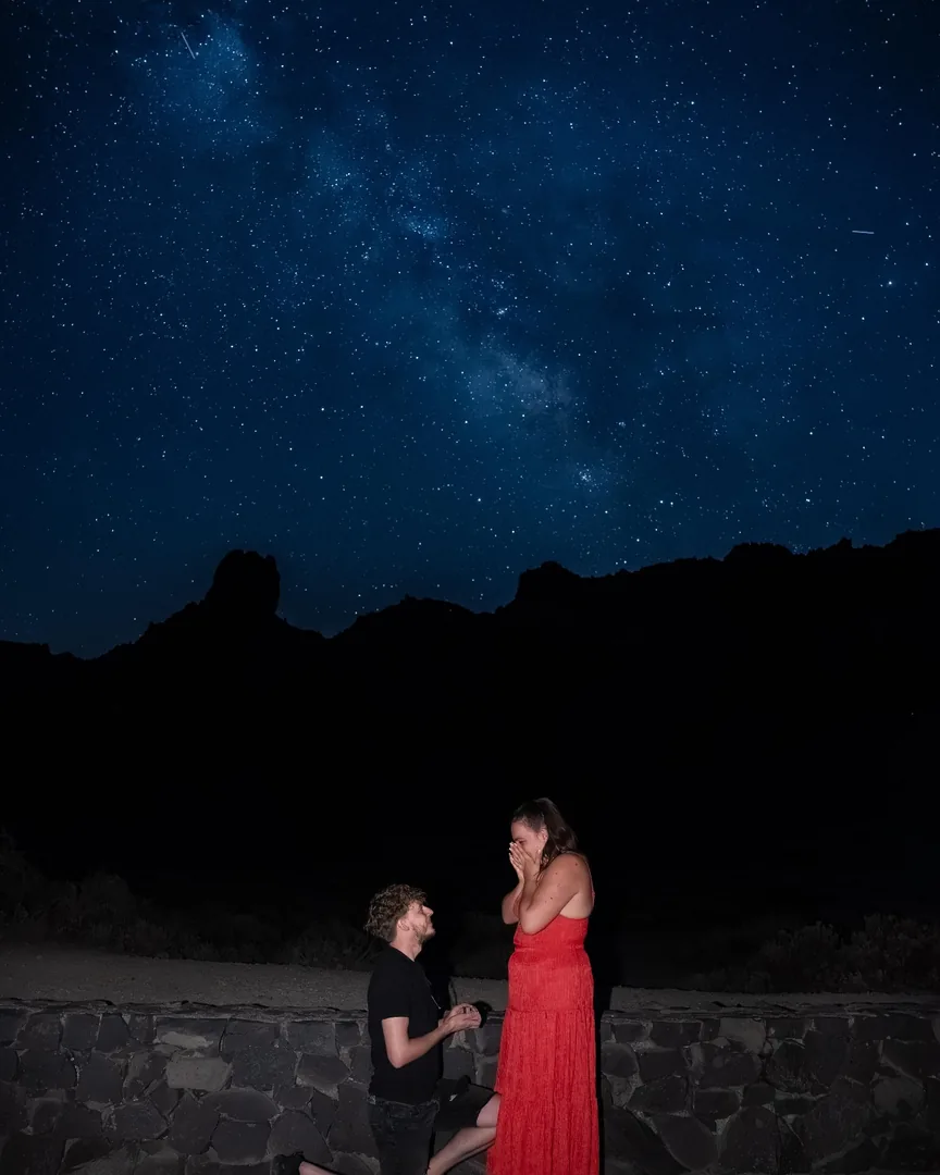 Una proposta di matrimonio sotto il cielo stellato